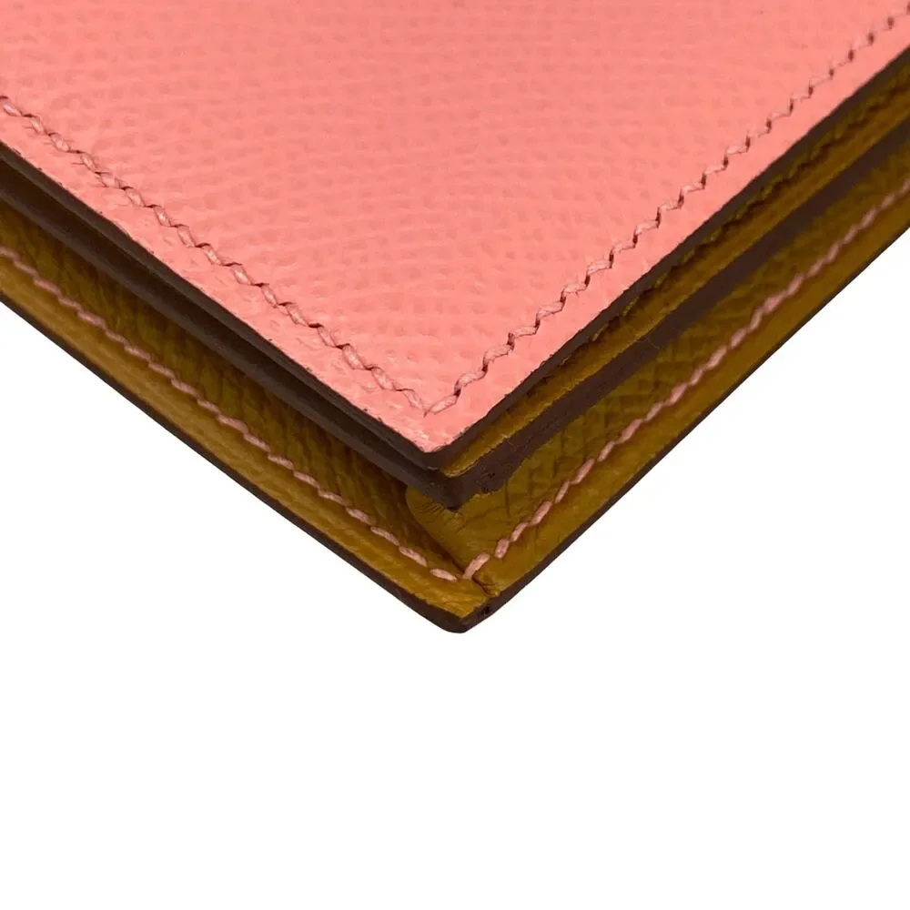 Hermès Bearn Souffle Verso Long Wallet Rose Confetti Sesame